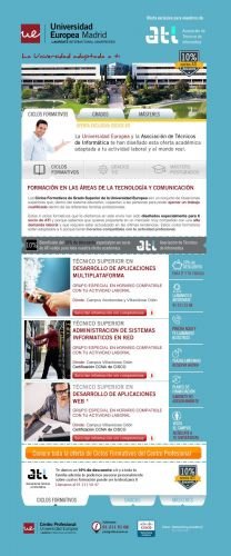 Diseño y Desarrollo de la newsletter para la campaña online de emailings para la universidad europea