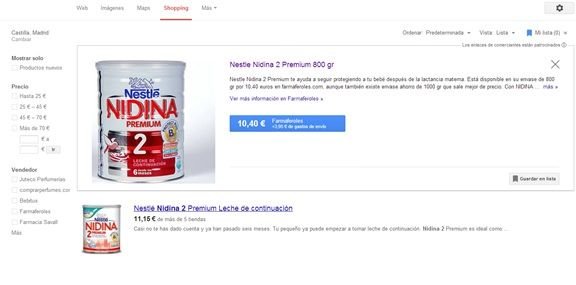 Ejemplo producto Google Shopping