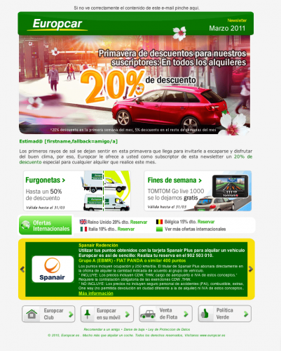 conceptualización creativa para campañas de banners & newsletters y comunicación digital para Europcar
