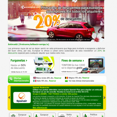 conceptualización creativa para campañas de banners & newsletters y comunicación digital para Europcar