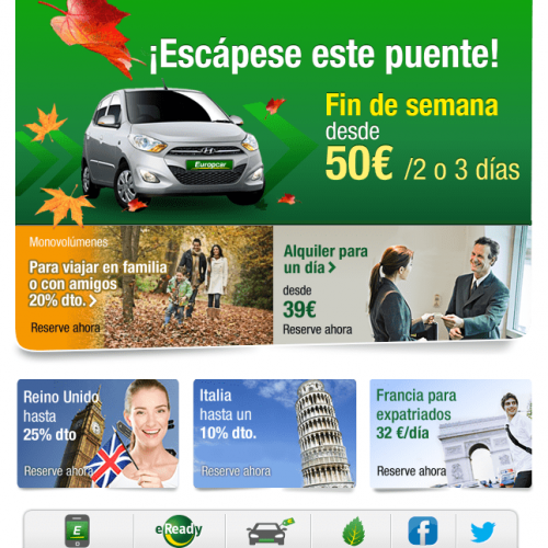 conceptualización creativa para campañas de banners & emailings y comunicación digital para Europcar
