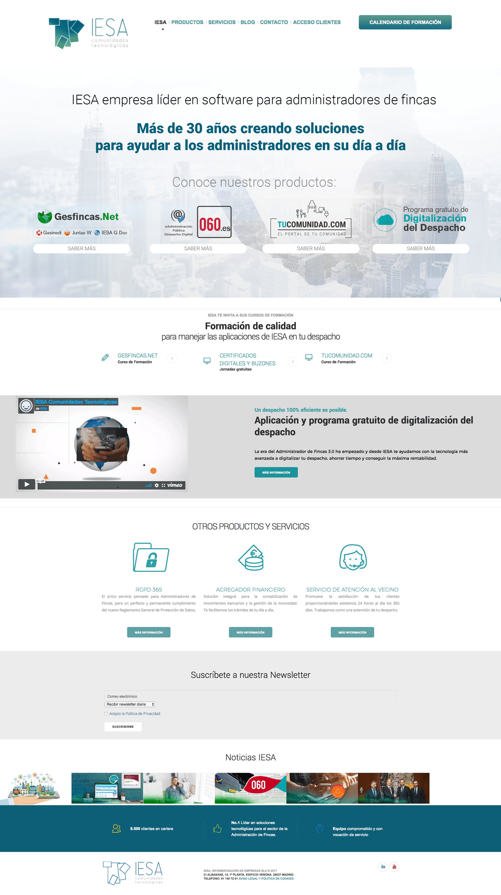 Diseño de la página web de IESA