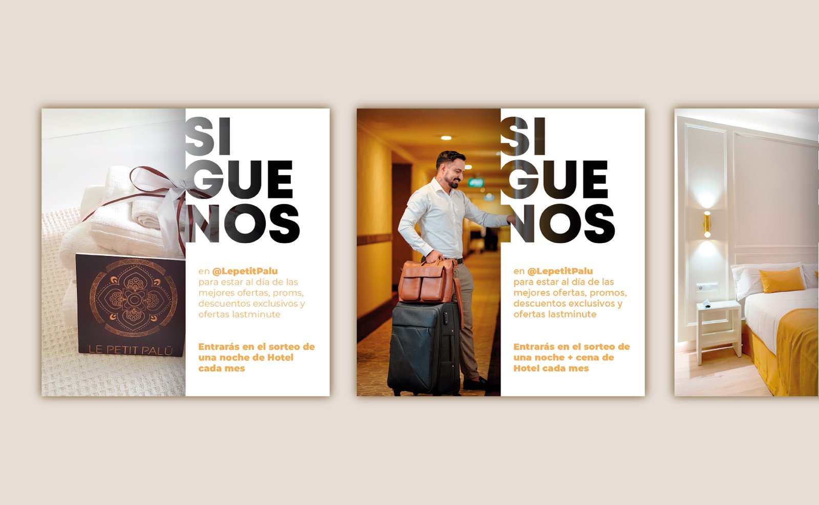 portafolio de identidad corporativa realizada con minimalismo y lujo para hostales le petit palu