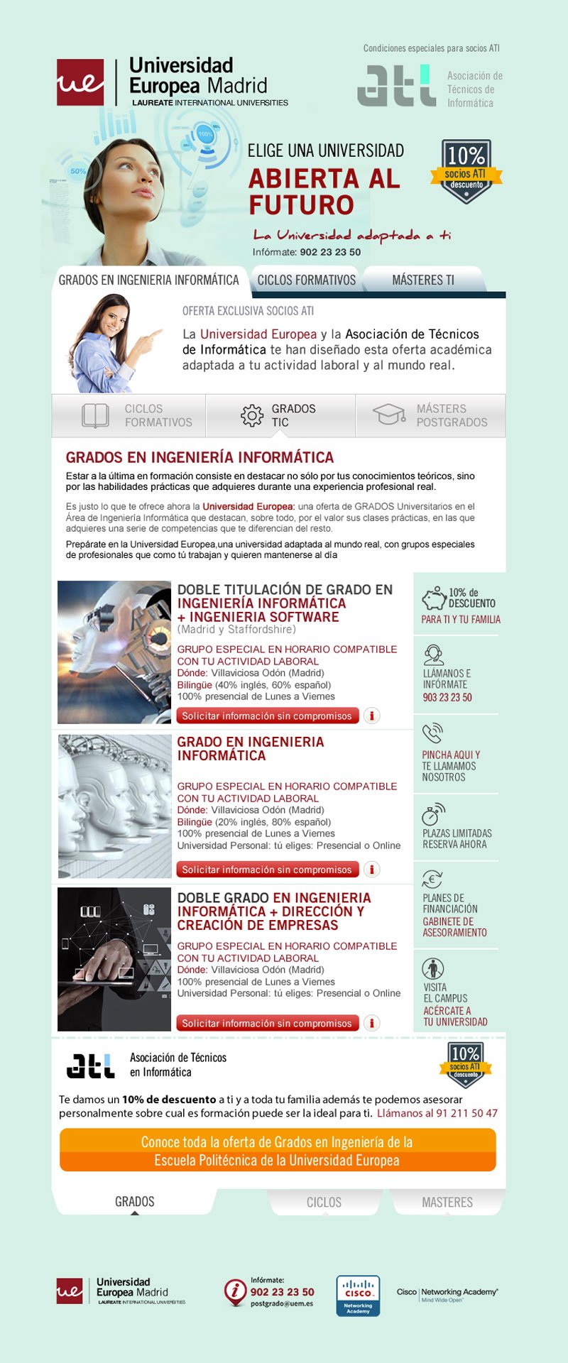 Maquetación de e-mail marketing para la universidad