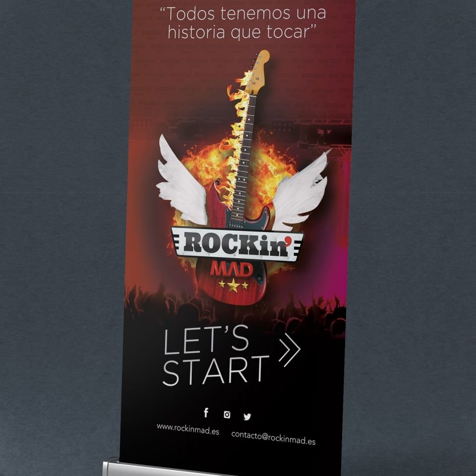 Diseño de RollUp personalizado con tu logo agencia creativa madrid