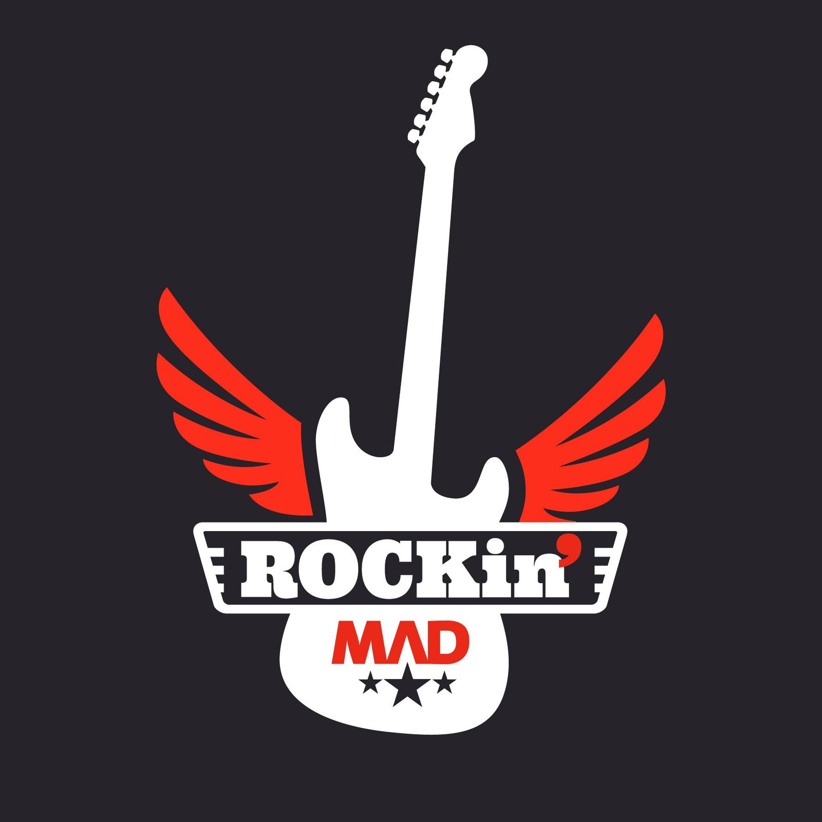 Diseño de logotipo RockinMad escuela de rock madrid
