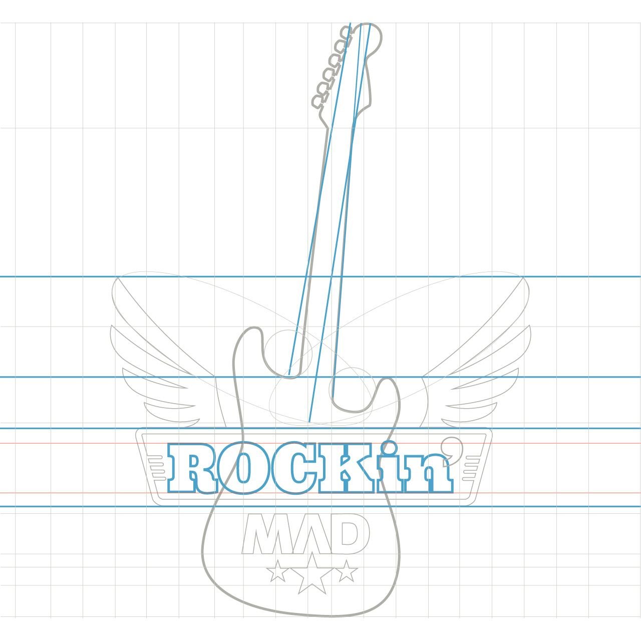 Construccion de bases lineas para construcción de logotipo vectorial