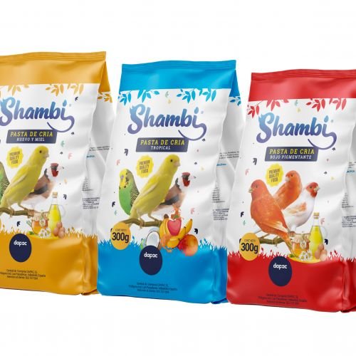 Diseño de los sacos de Shambi marca de alimentación para aves y pájaros