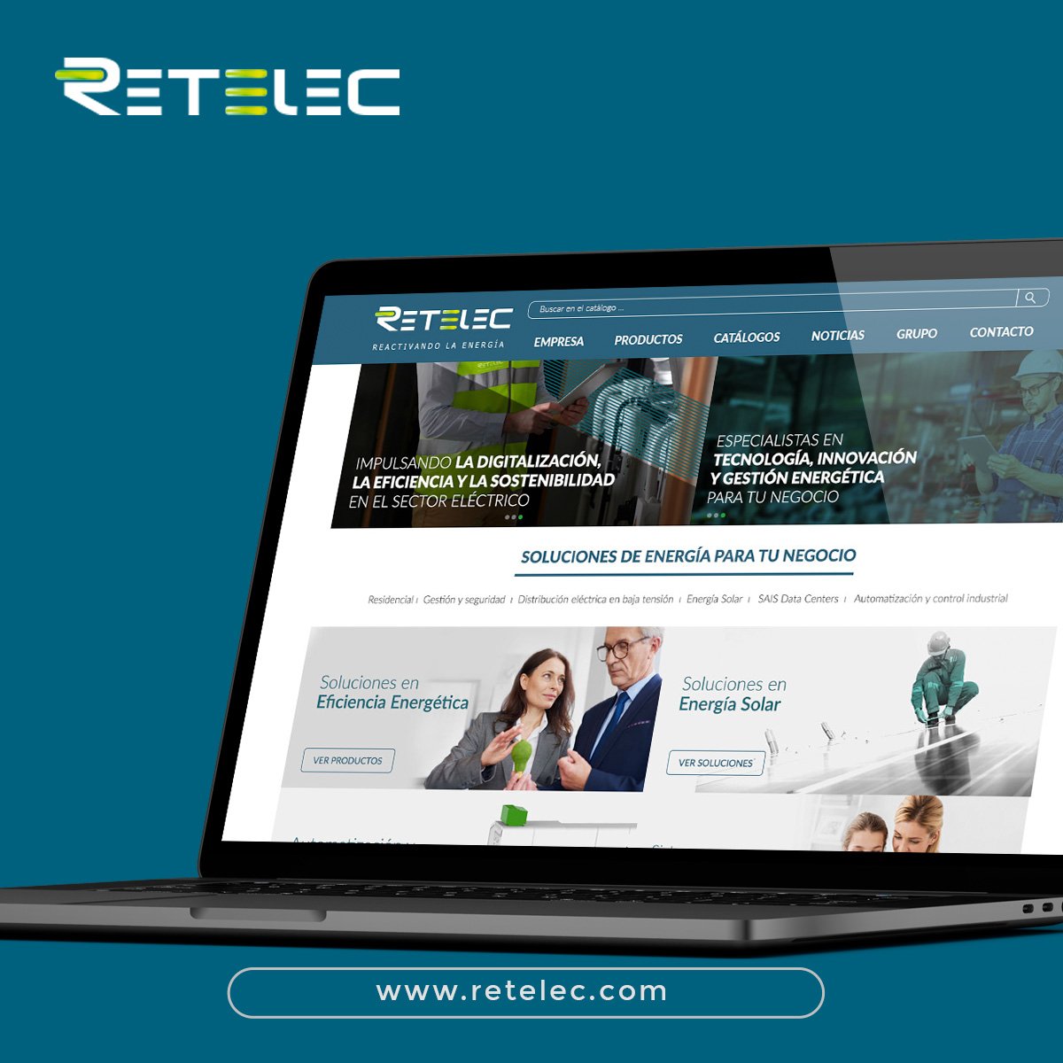 diseño de la pagina web de retened corporativa