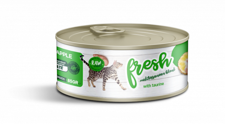 diseño de la etiqueta para las latas de alimentacion húmeda para gatos fresh agencia de diseño de envases y empaques