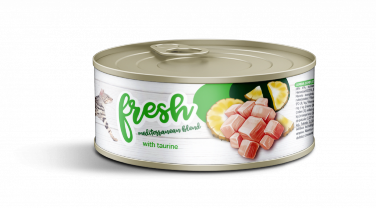 diseño de la etiqueta para las latas de alimentacion húmeda para gatos fresh agencia de diseño de envases y empaques