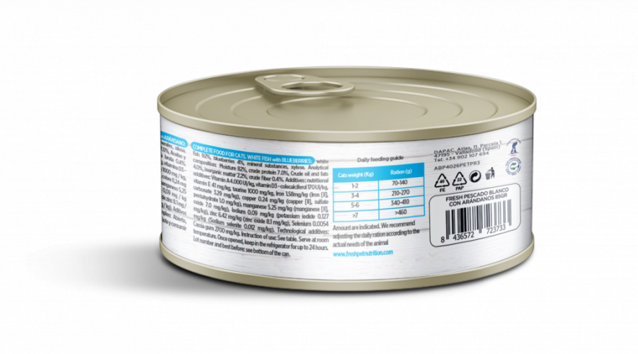 diseño de la etiqueta para la lata de comida para gatos