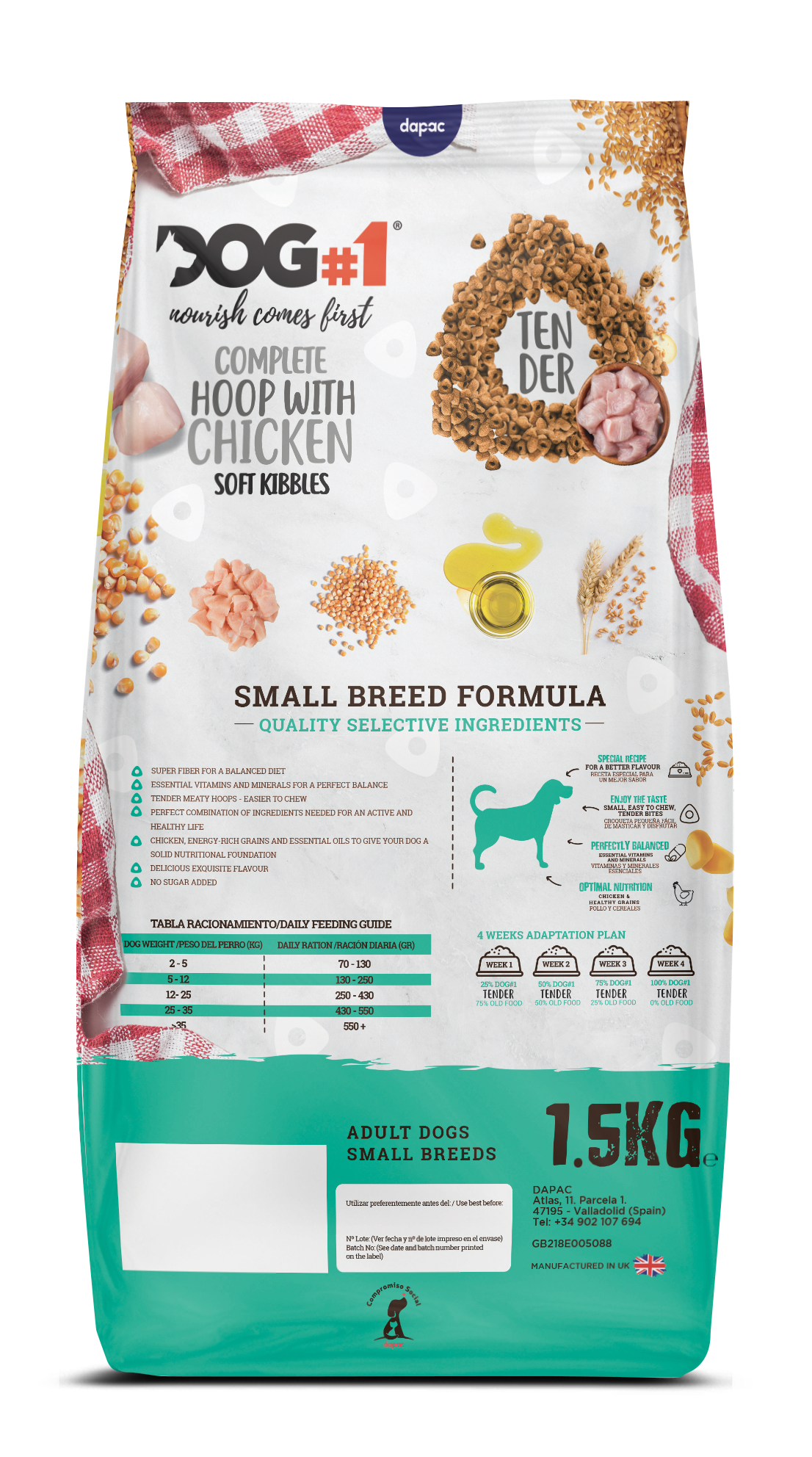 diseño grafico del saco de pienso