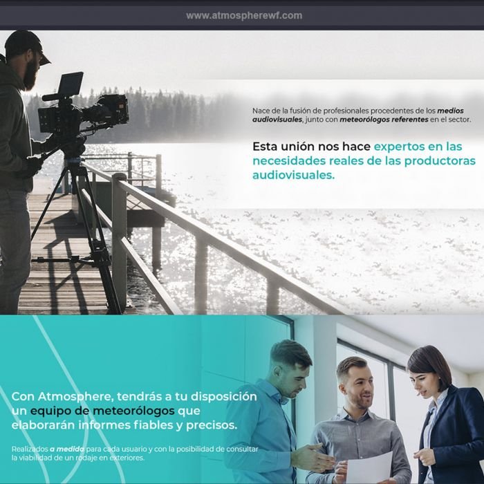 Presentación de las páginas que integran el diseño web atmosphere