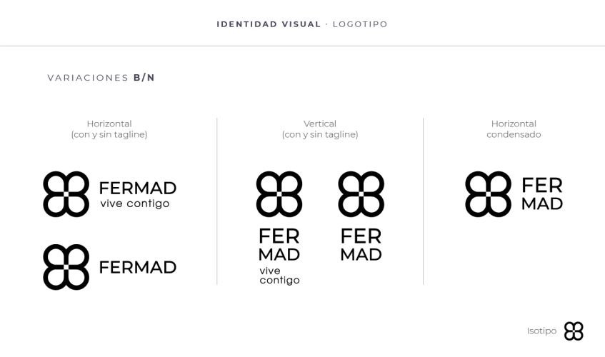 Logotipo monocroma guias de aplicaciones