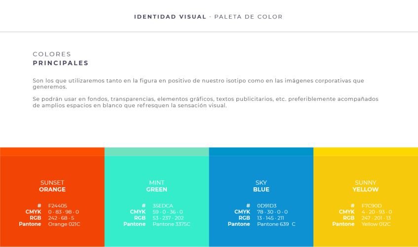 Paleta de colores uso corporativo