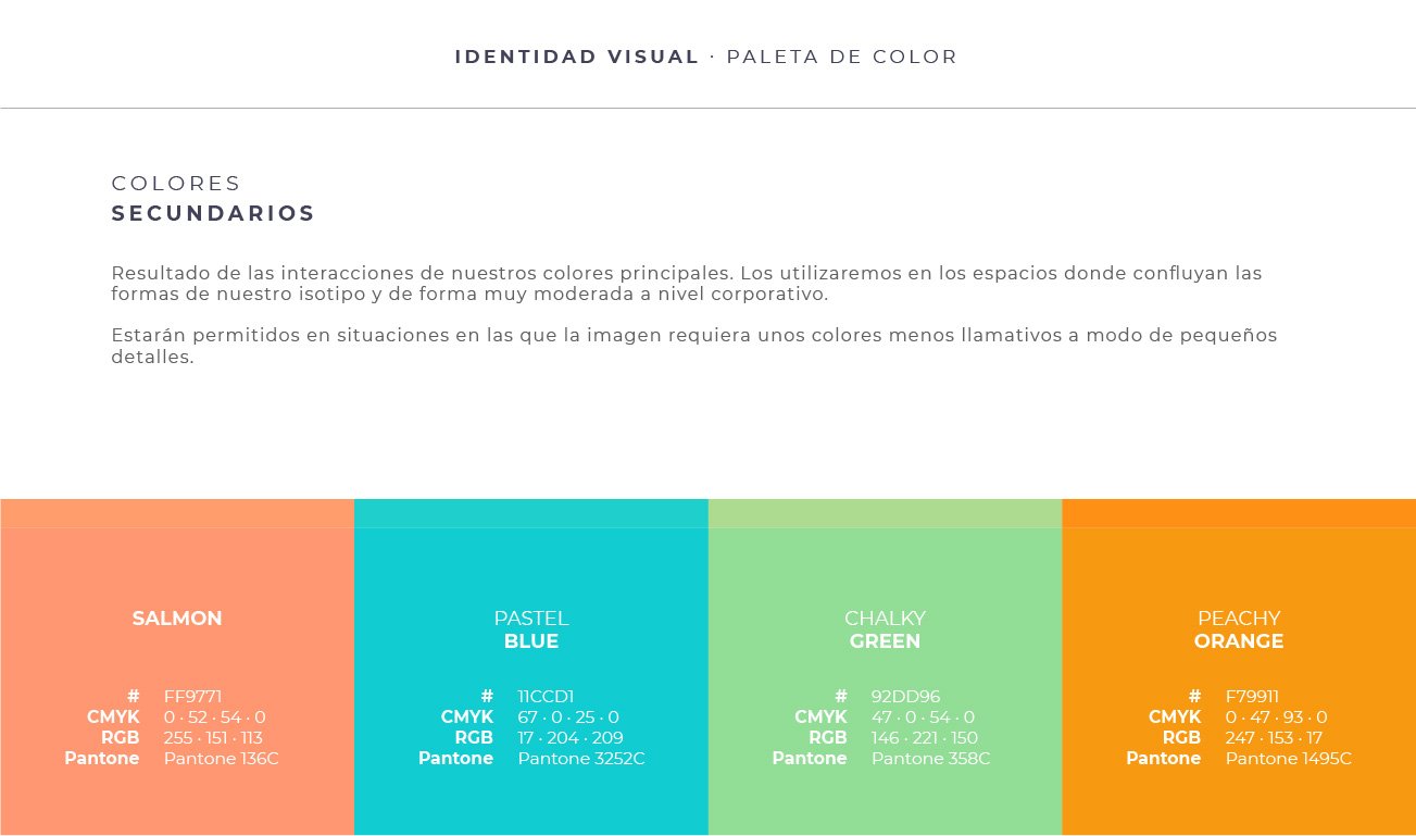 Paleta de colores uso corporativo