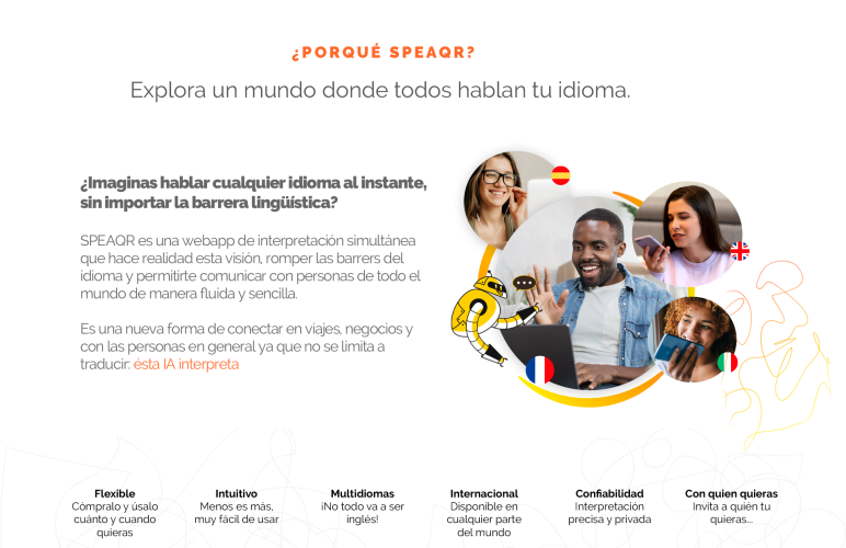 infografia de descripcion de la app en el diseño de la pagina web