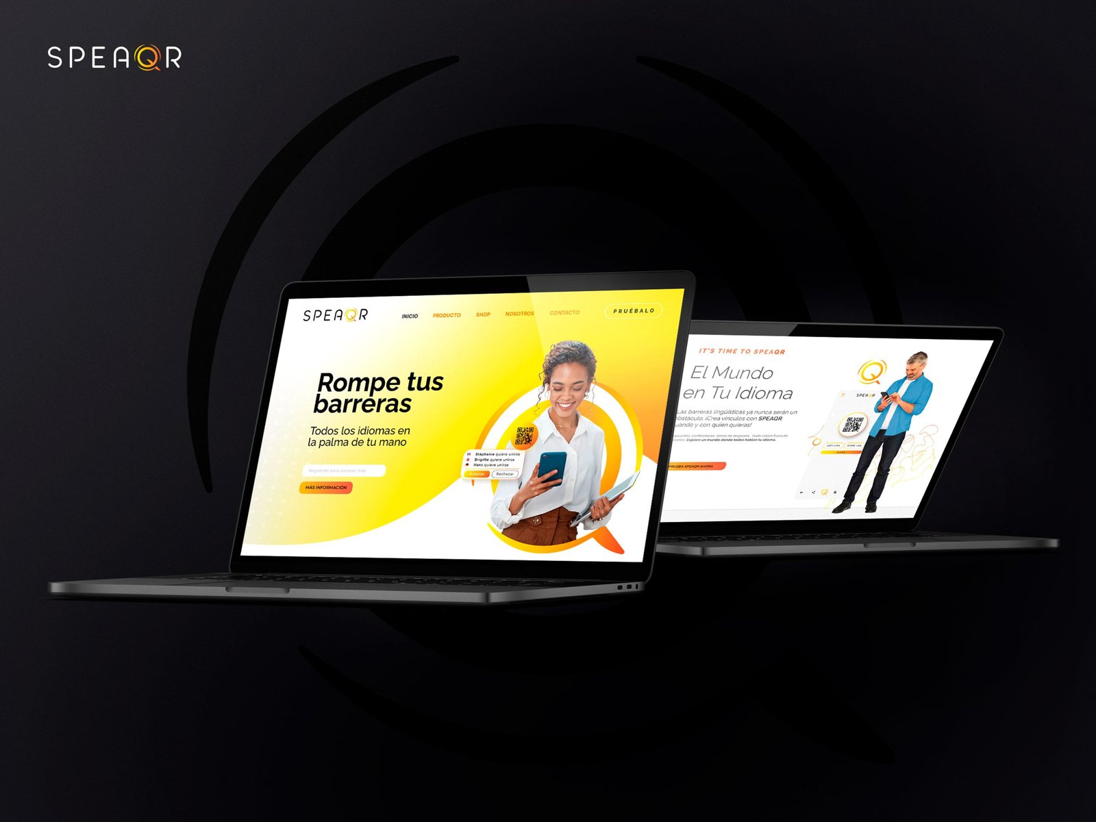 diseño de las pantallas de usuario app Speaqr diseño de la experiencia de usuario pantallas app agencia de diseño web