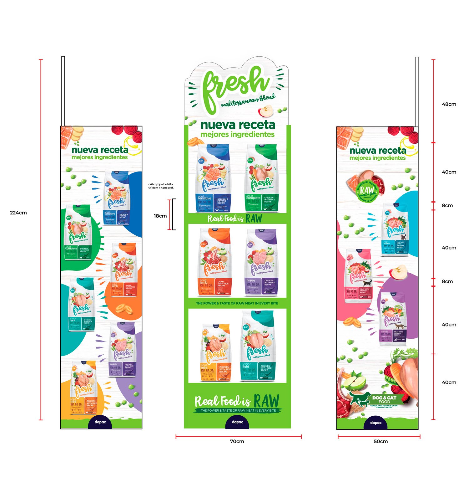 Diseño de product display o expositor de producto diseño de un stand o expositor para productos en tiendas de mascotas