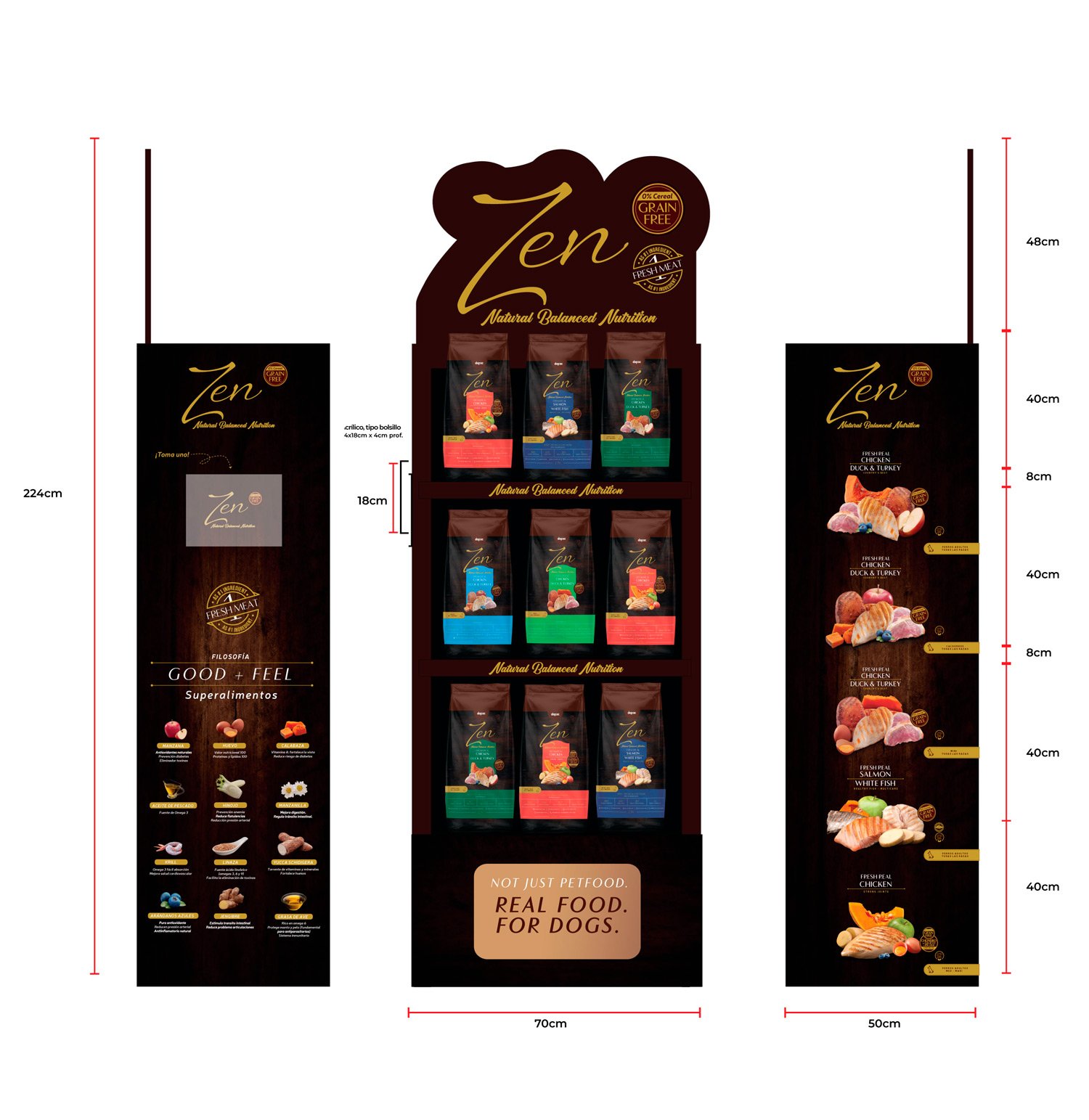 Diseño de product display o expositor de producto diseño de un stand o expositor para productos en tiendas de mascotas