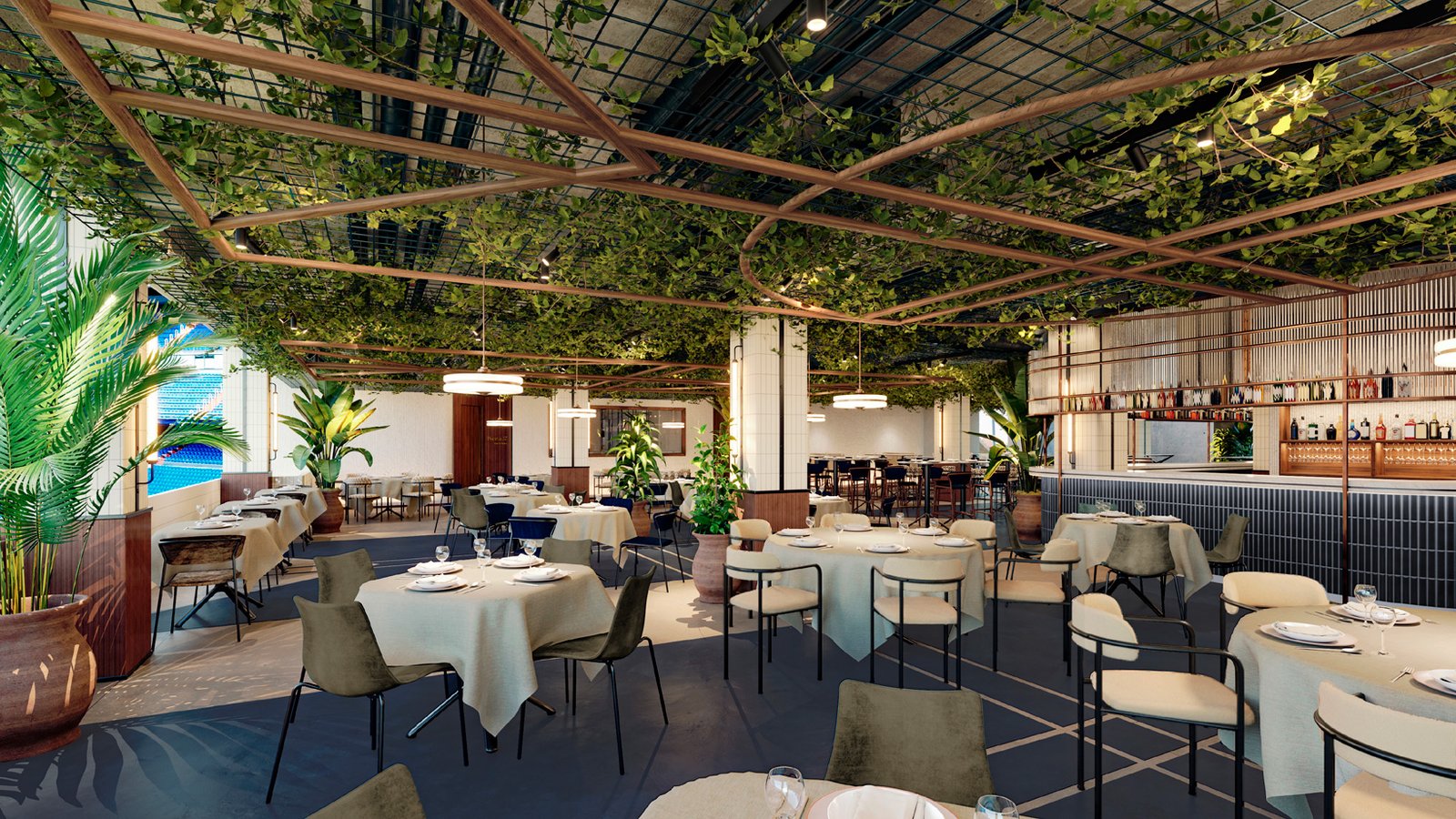 renders del ambiente del local