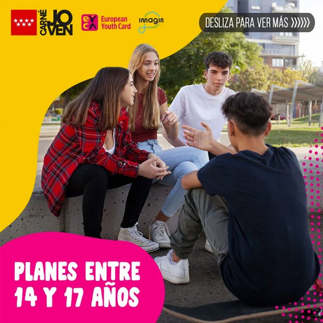Diseño de contenido visual para campaña en redes del Carné Joven de la comunidad de Madrid