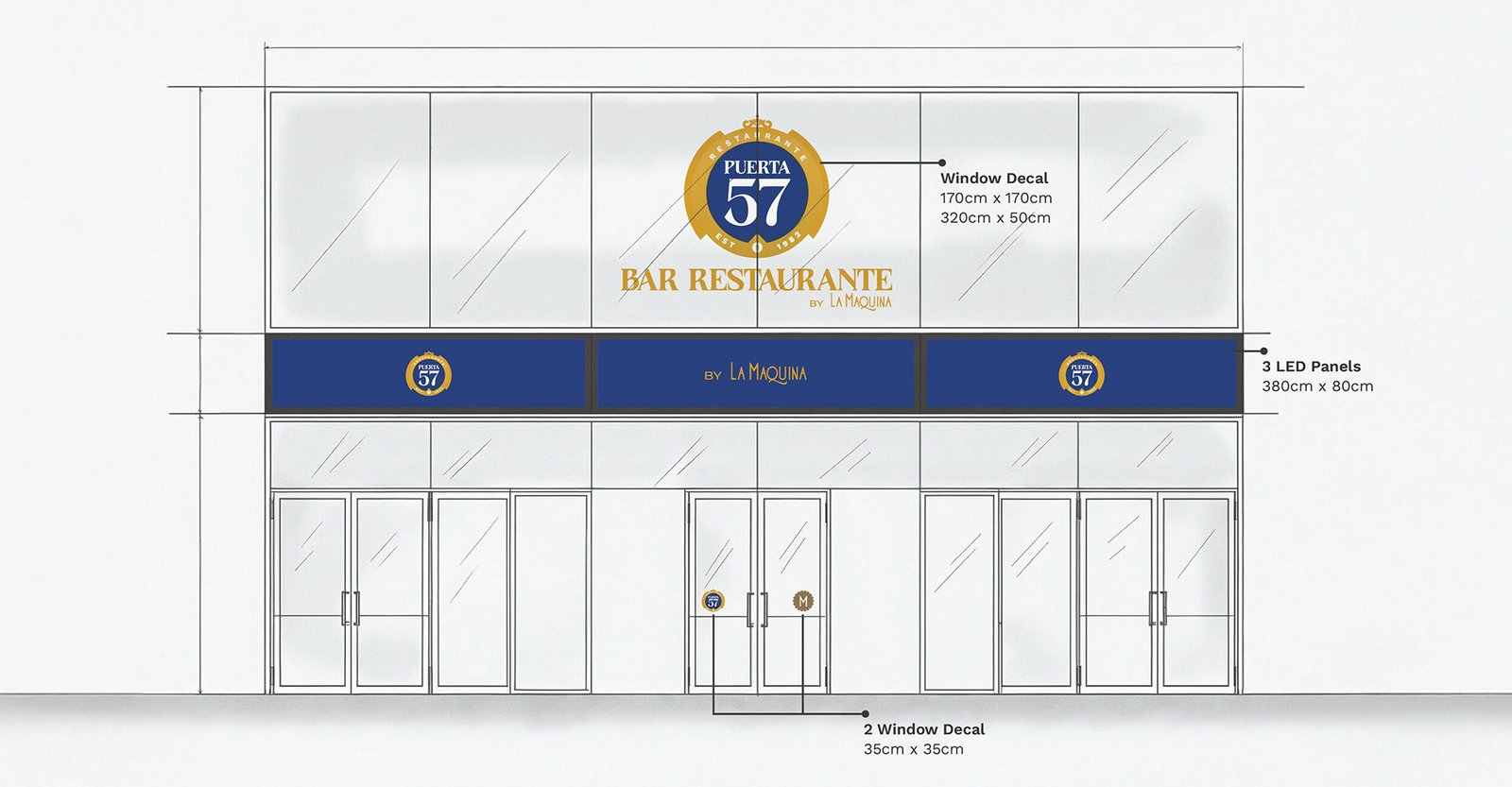 diseño del rotulo exterior del local comercial