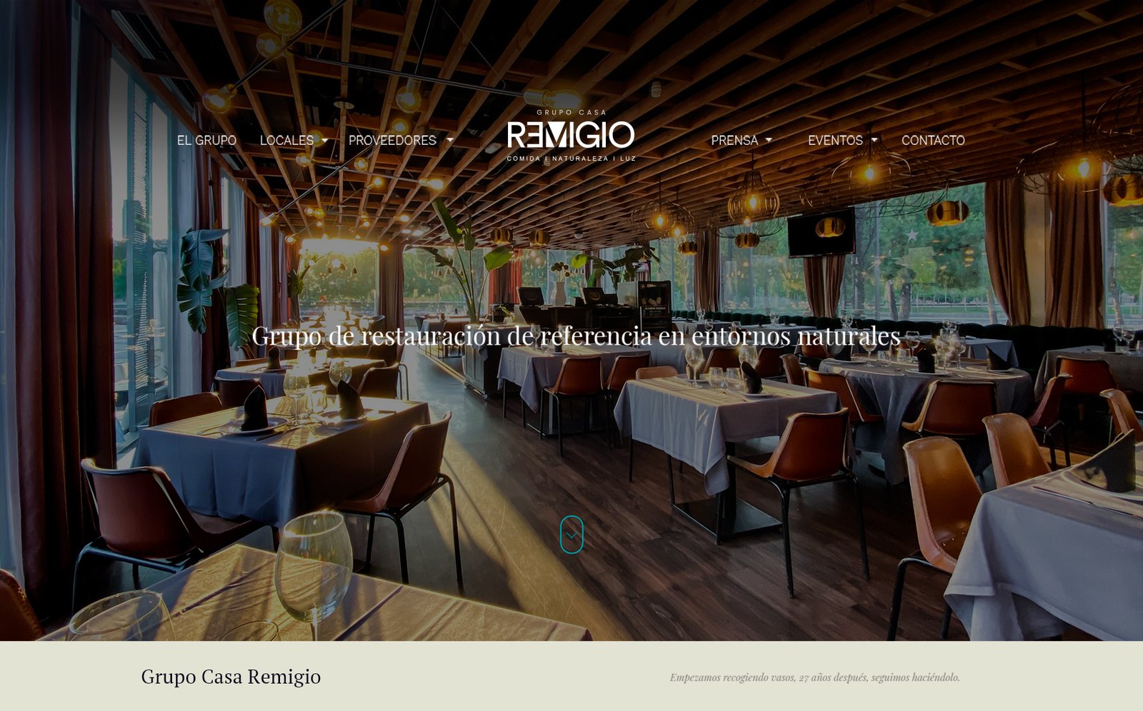 propuesta del encabezado o header del grupo de restauración