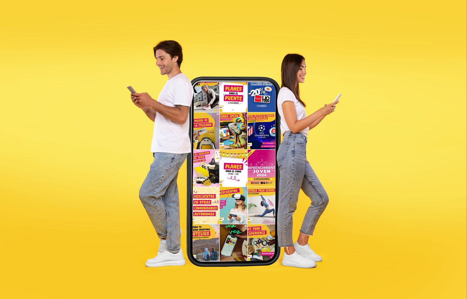 Gráfica diseñada para reforzar el engagement de la comunidad digital de Carné Joven.