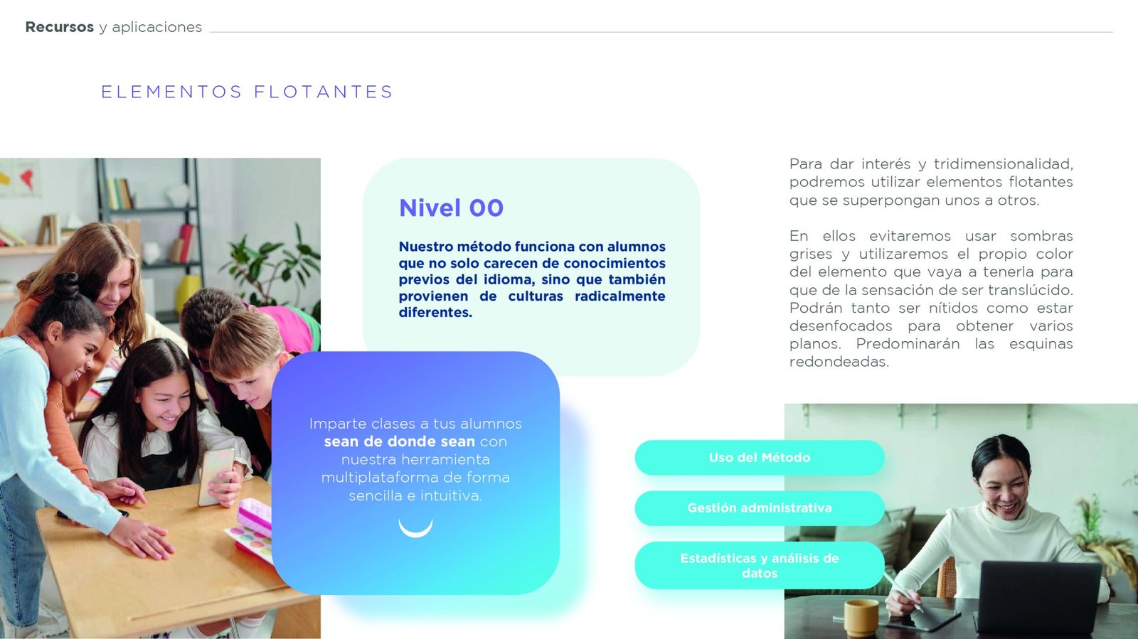 elementos flotantes dentro de los aplicativos de marca