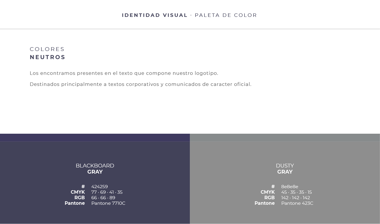 paleta de colores del manual de identidad