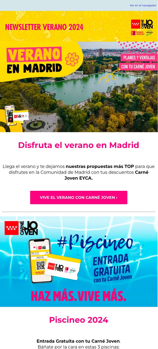 Diseño y maquetación en HTML de newsletter optimizada para desktop y mobile.