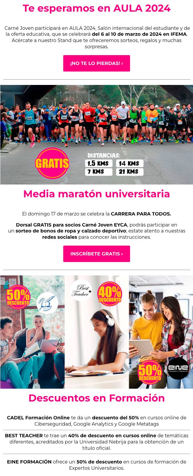 Diseño y maquetación en HTML de newsletter optimizada para desktop y mobile.