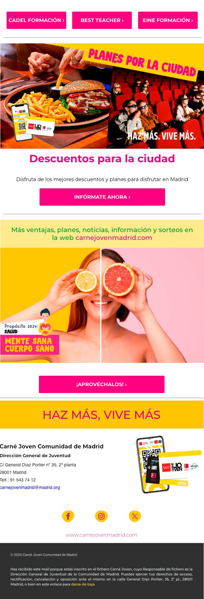 Diseño y maquetación en HTML de newsletter optimizada para desktop y mobile.