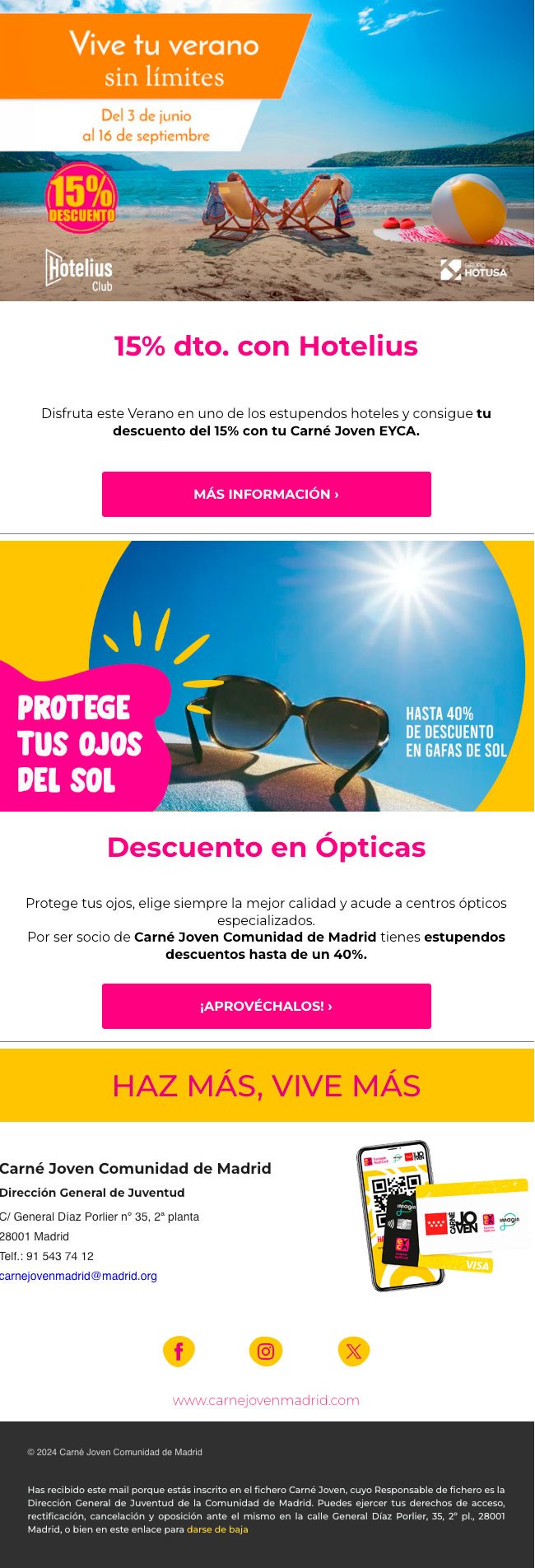 Diseño y maquetación en HTML de newsletter optimizada para desktop y mobile.