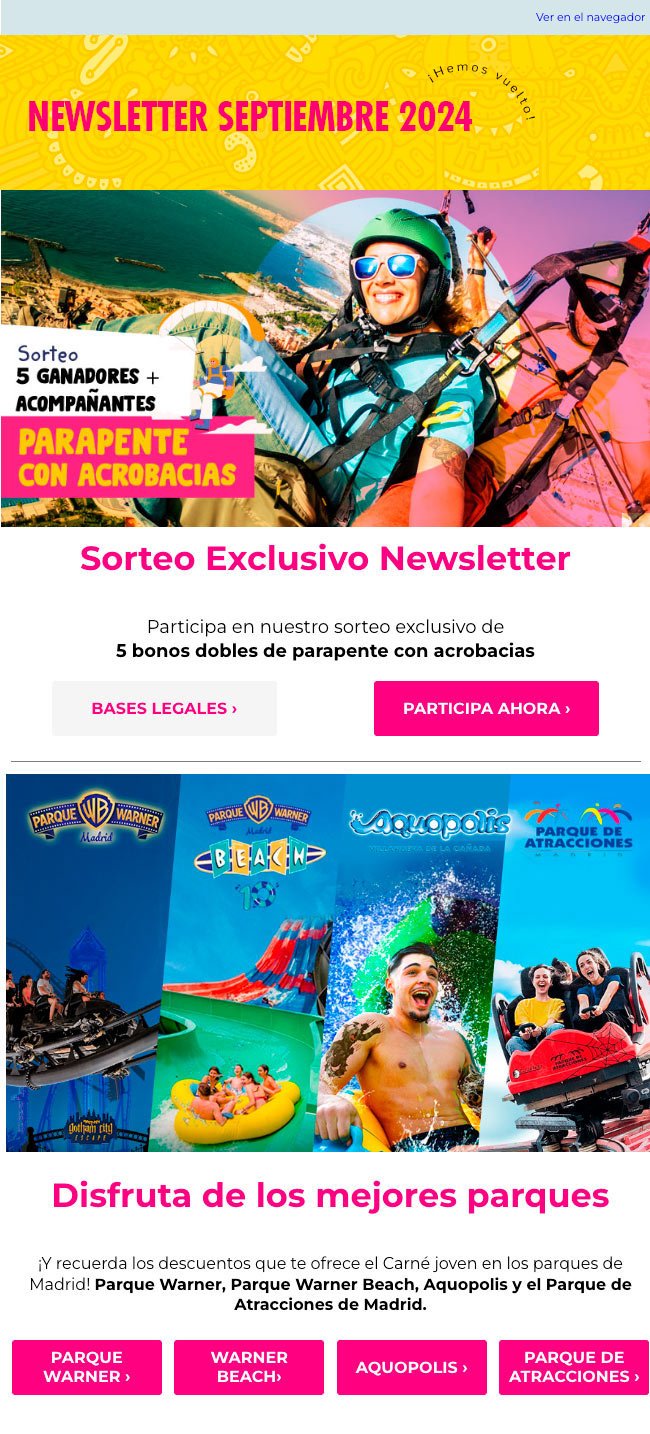 Diseño y maquetación en HTML de newsletter optimizada para desktop y mobile.