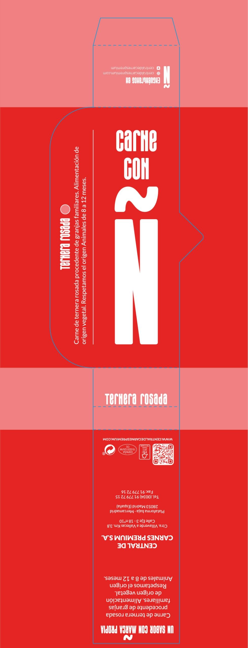 Diseño grafico del arte final de la etiqueta skin para lineales de supermercado