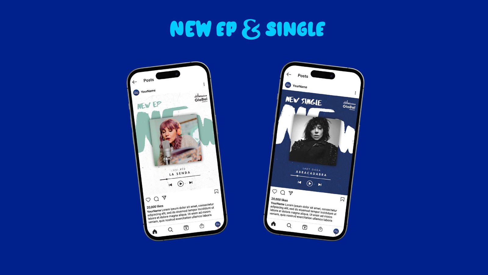 Estilo gráfico joven y actual para artistas musicales