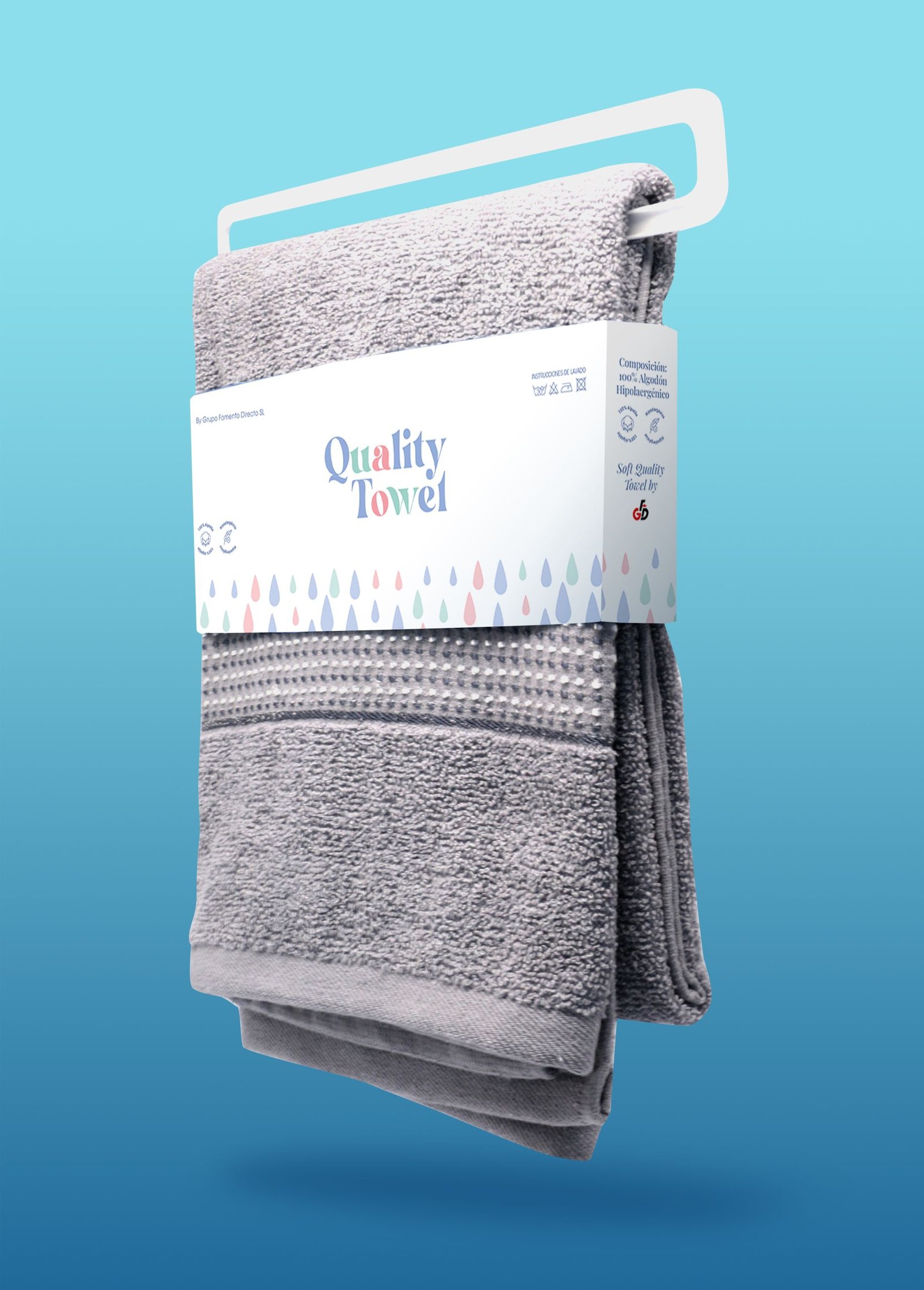 Rediseñamos las etiquetas de toallas para que cada detalle reflejara lujo y sofisticación, mejorando la experiencia de compra.