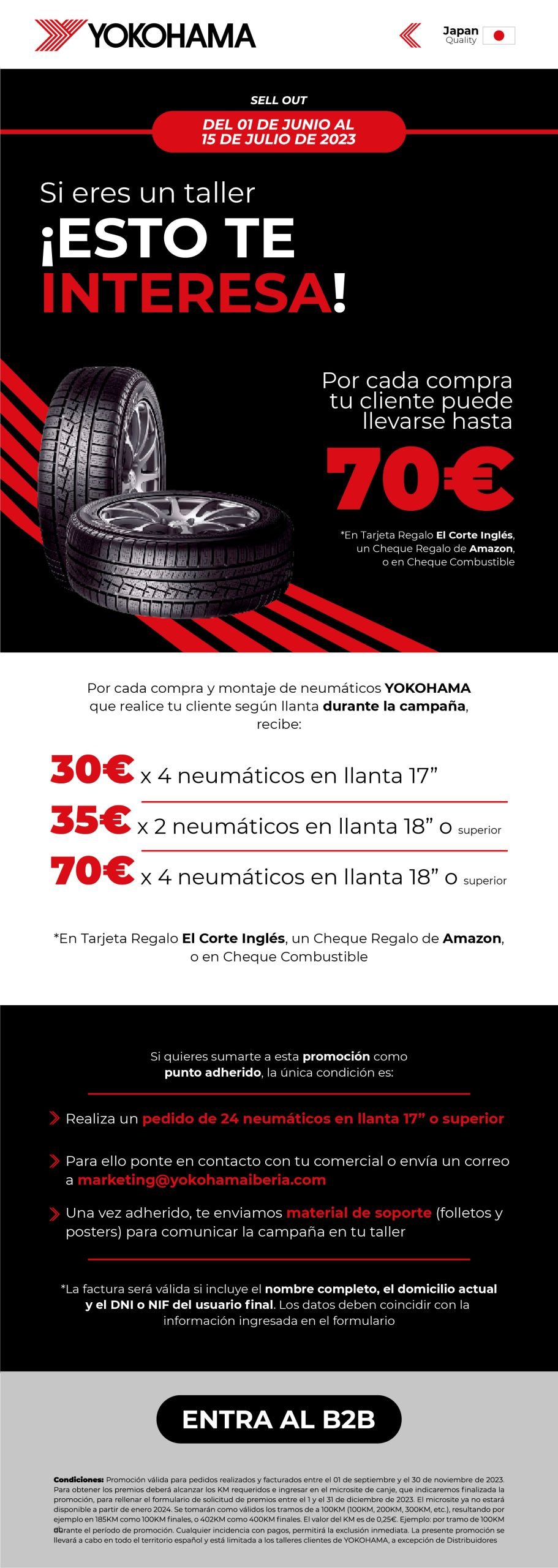 Promoción sell in Yokohama España y Portugal