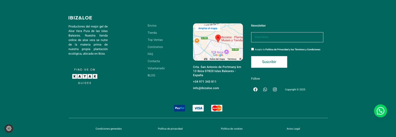 rediseño de la tienda online anterior